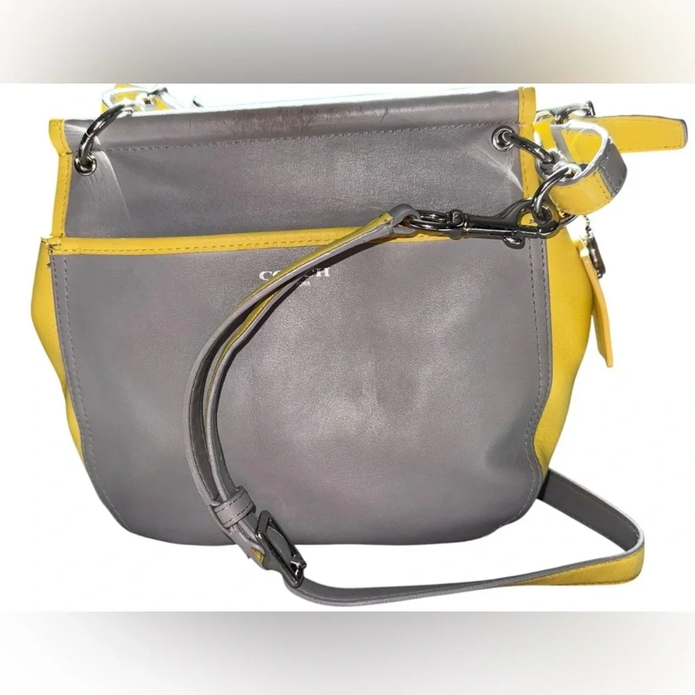 Coach Legacy Willis Archival Crossbody Bag - Gray/Yellow Handbag GUC - Picture 7 of 10